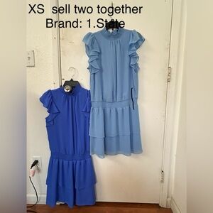 1. State Light and Dark Blue Ruffle Dresses size XS